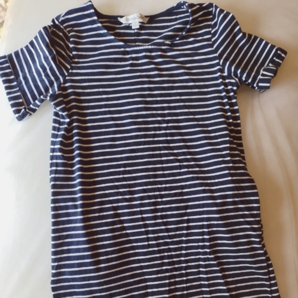 Davis & Dani casual Navy striped dress size small